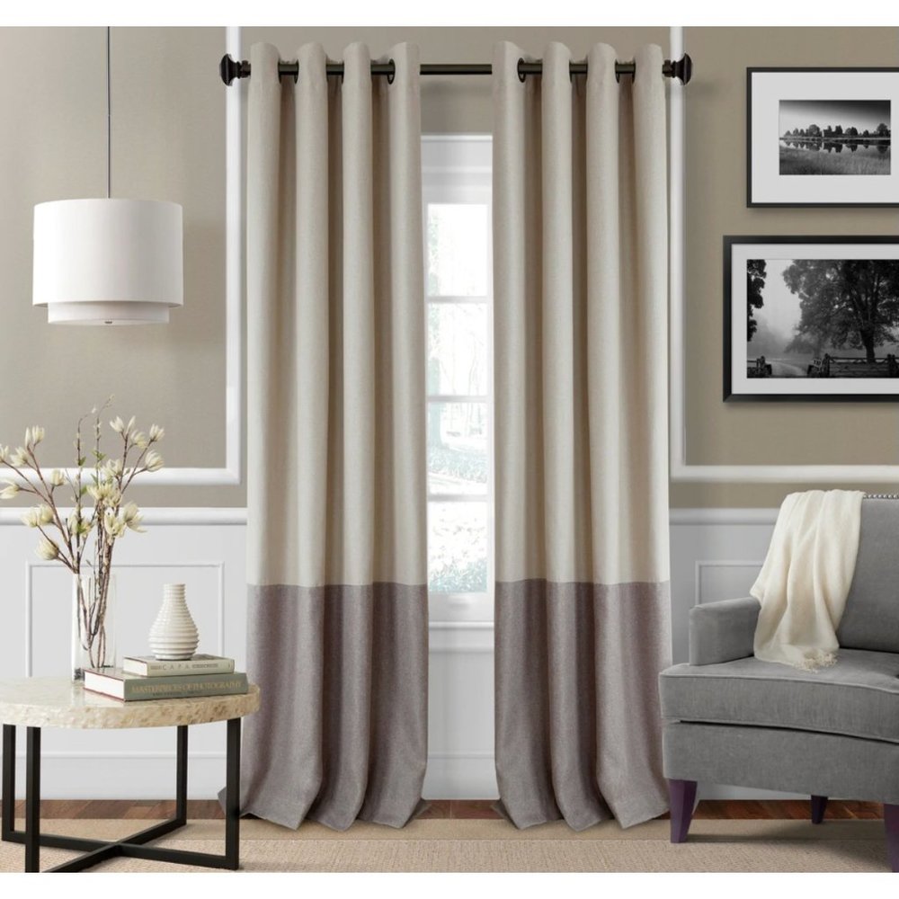 Elrene Braiden Blackout Curtain Panel in Linen 52" W x 95" L